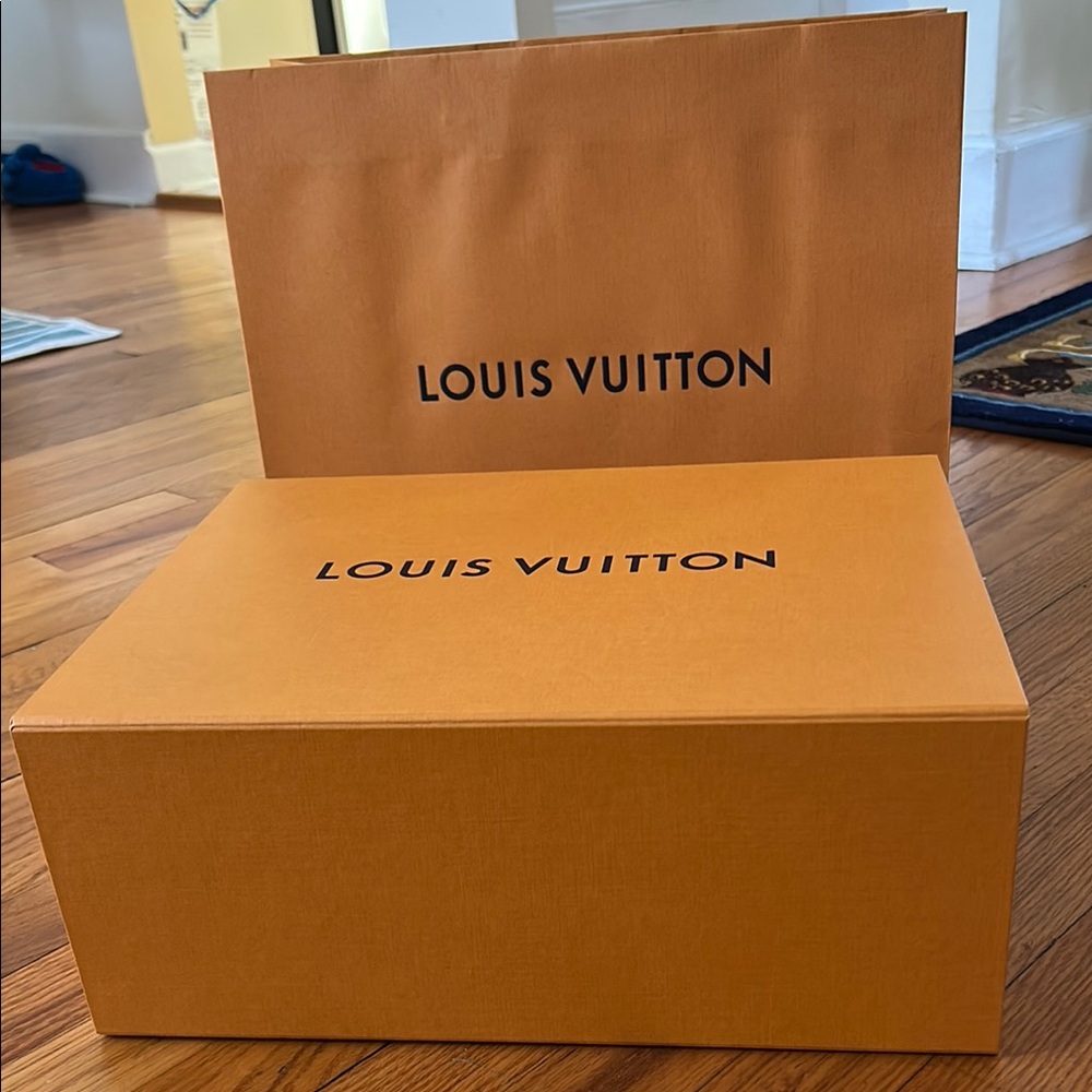 Louis Vuitton Signature Orange empty gift box and bag